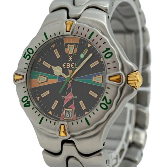 Ebel 36mm Sportwave Colorful Regatta Edition Black Dial Watch - Picture 4 of 9